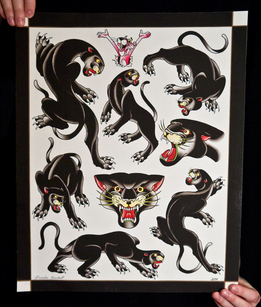 5 Essential Designs in Traditional Panther Tattoo Flash