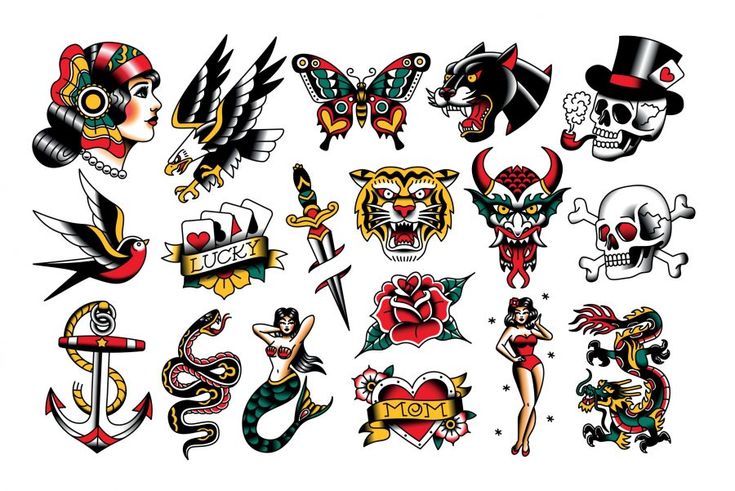 Traditional Tattoo Flash Sheets Traditional Tattoo Old School