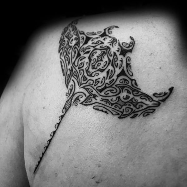 Tribal Manta Ray Tattoo