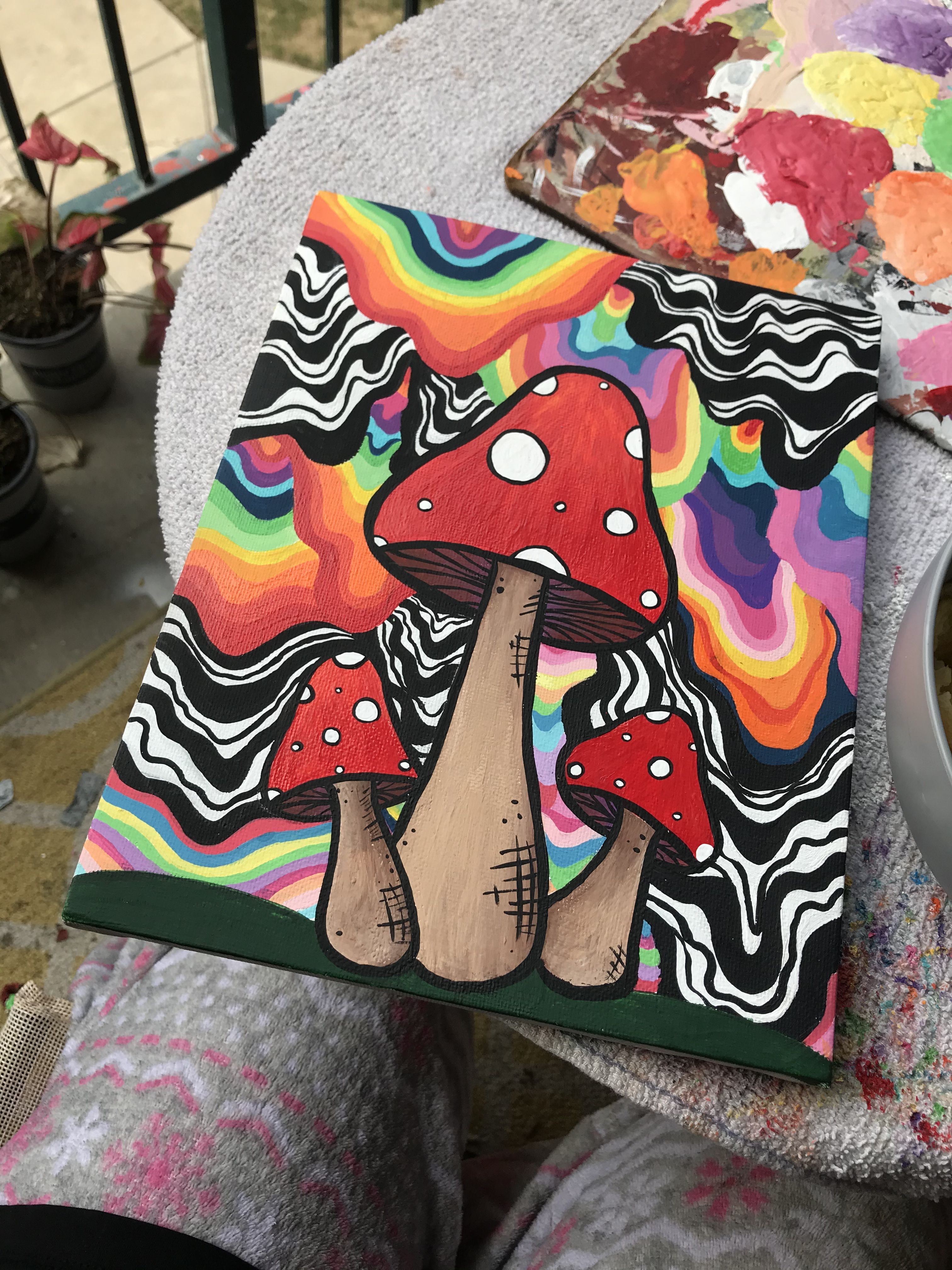 Trippy Mushroom Art With Dripping Ooze