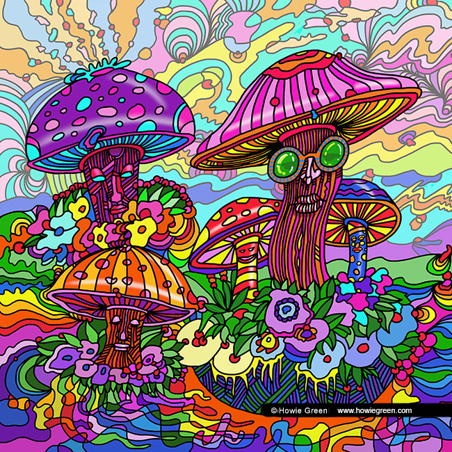 Trippy Mushroom Pop Art