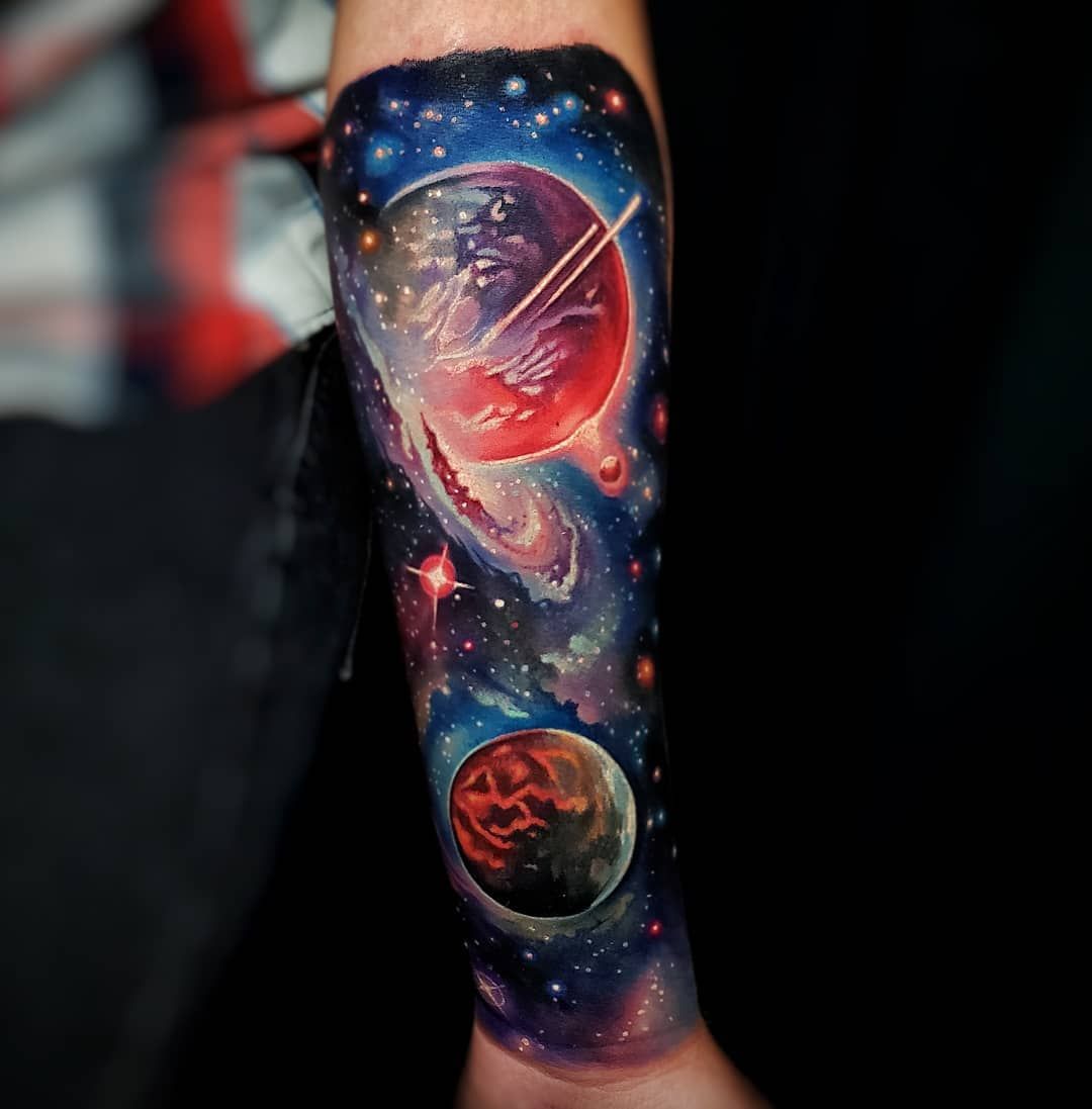 Tyler Malek Tattoo Galaxy Tattoo Sleeve Cosmic Tattoo Galaxy Tattoo