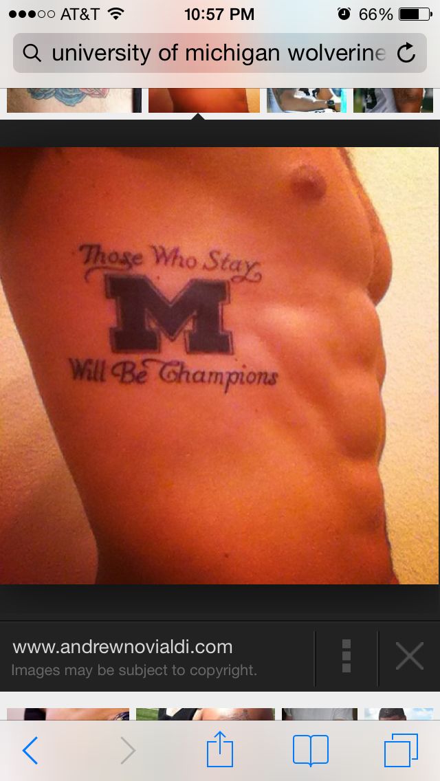 University Of Michigan Wolverines Tattoo I Love It Those Who Stay