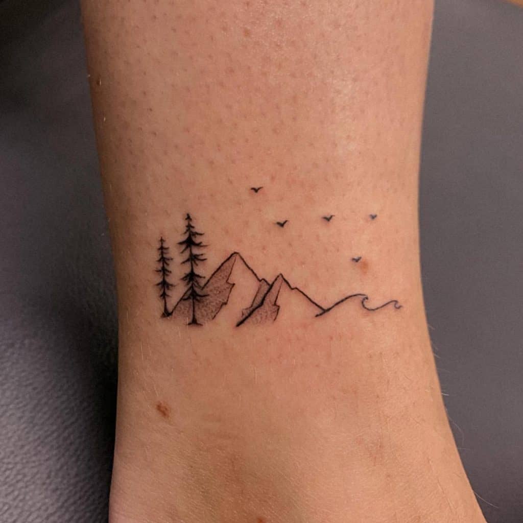 Update 87 Minimalist Mountain And Sea Tattoo In Cdgdbentre