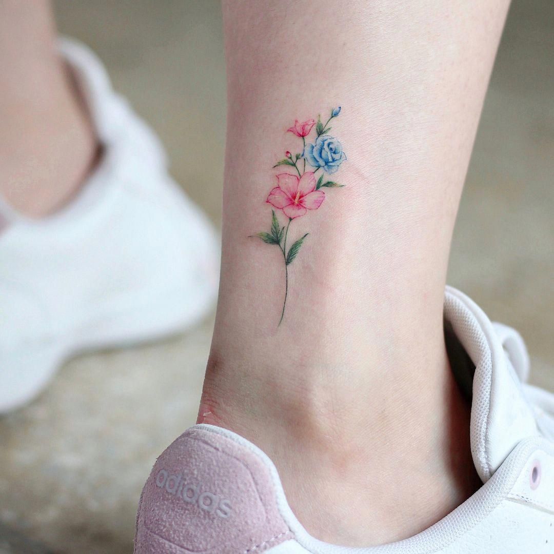 Update More Than 75 Small Flower Ankle Tattoos In Eteachers