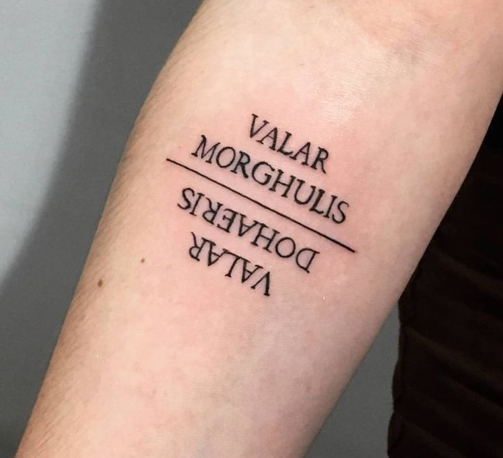 Valar Morghulis Tattoo Game Of Thrones Gaming Tattoo Game Of Thrones