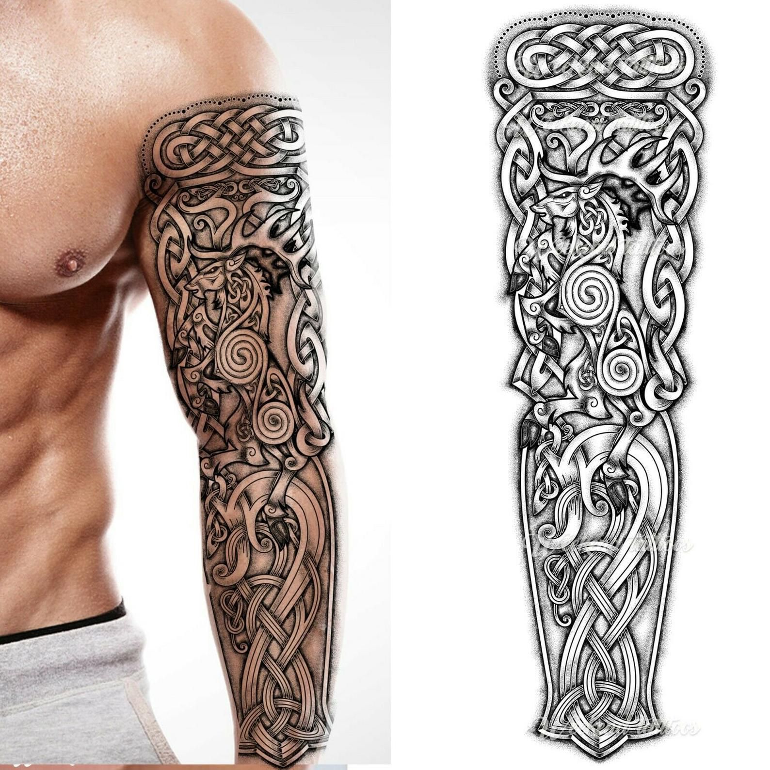 Viking Sleeve Nordic Ornament Pradd Tattoo