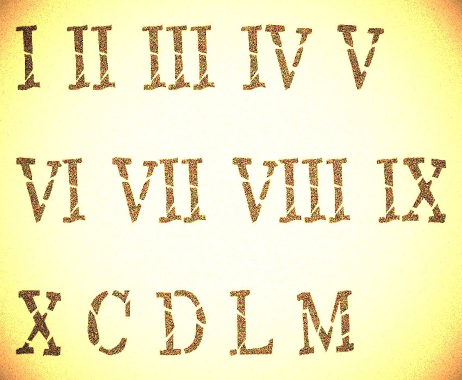 Vintage Font Roman Numerals Number Stencils Vintage Stencils Etsy