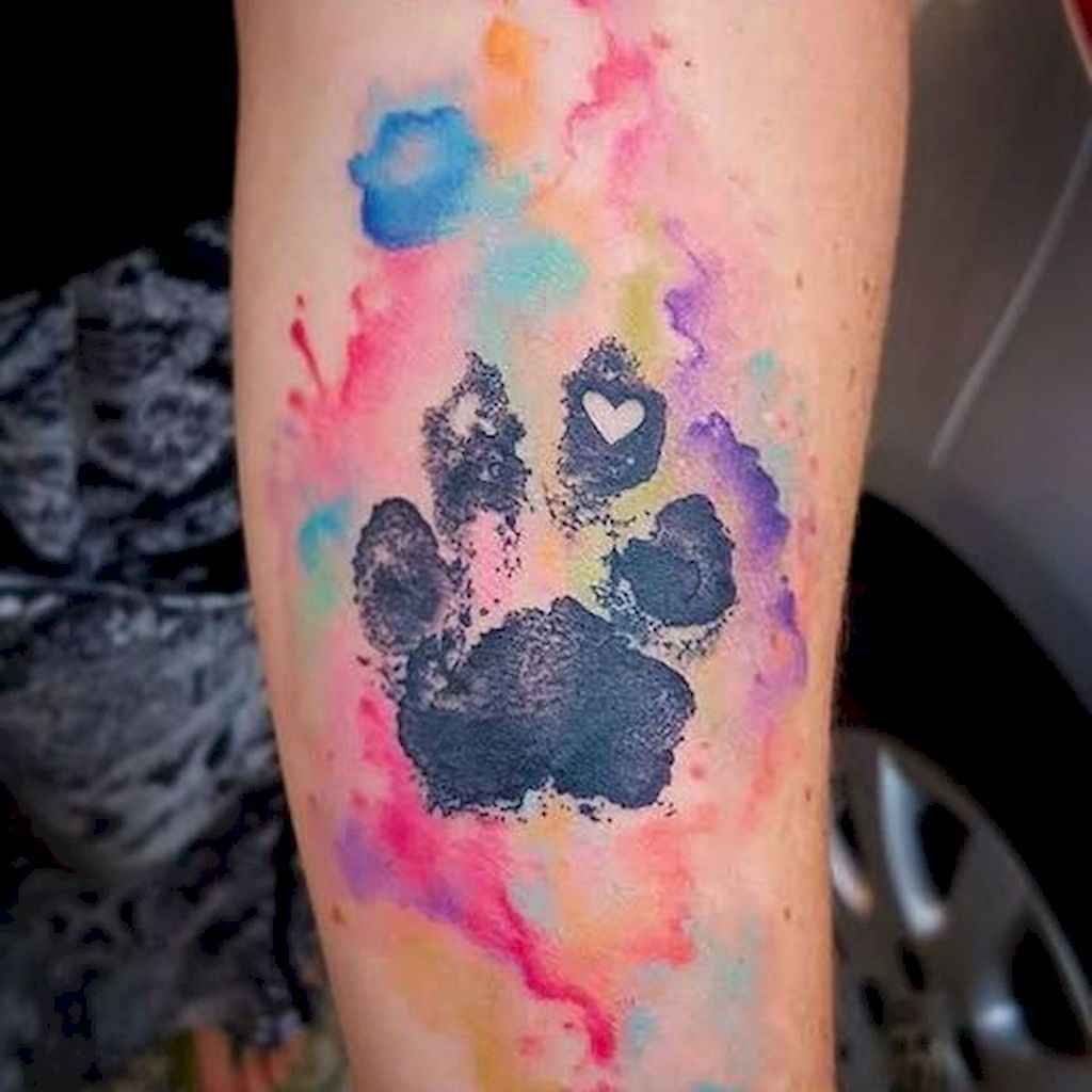 Watercolor Paw Print Tattoo Pawprint Tattoo Dog Paw Tattoo Foot