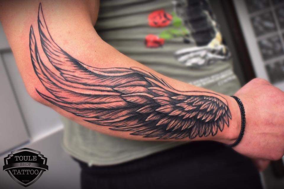 Wing Arm Tattoo Angel Wing Forearm Angel Wings Tattoo Forearm Angle