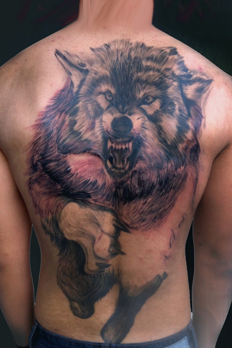 Wolf Tattoo Back