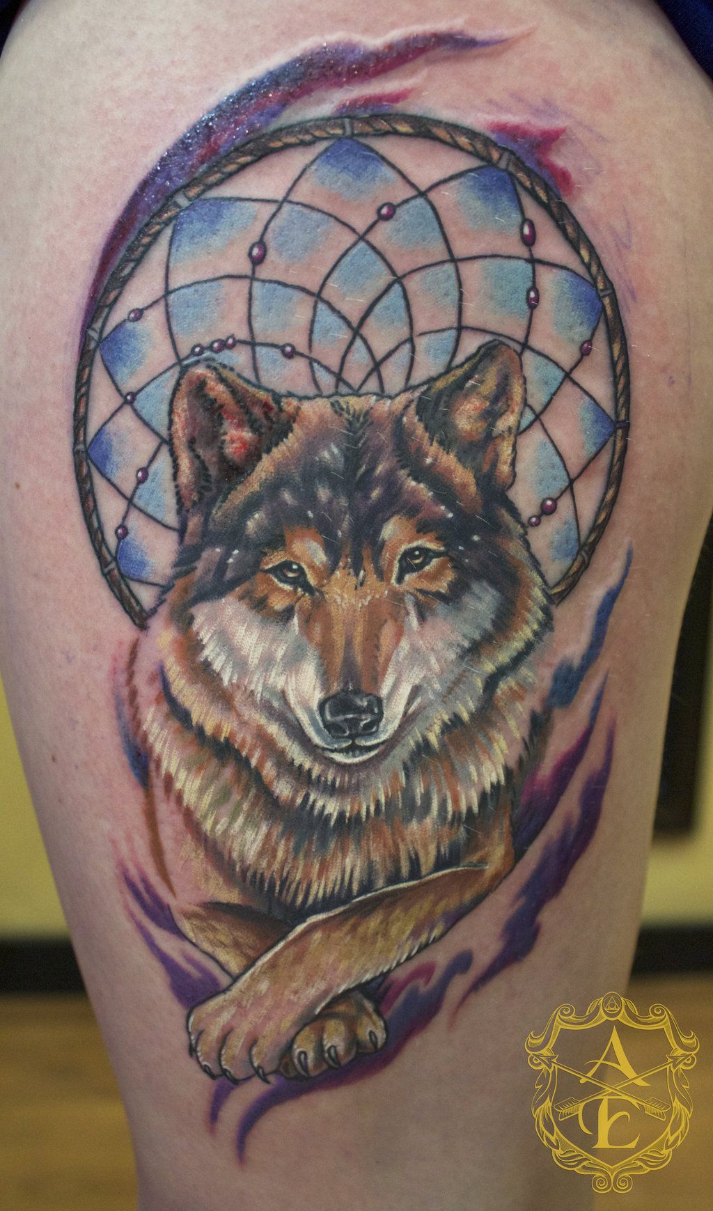 5 Stunning Wolf Tattoo Designs With Dream Catchers