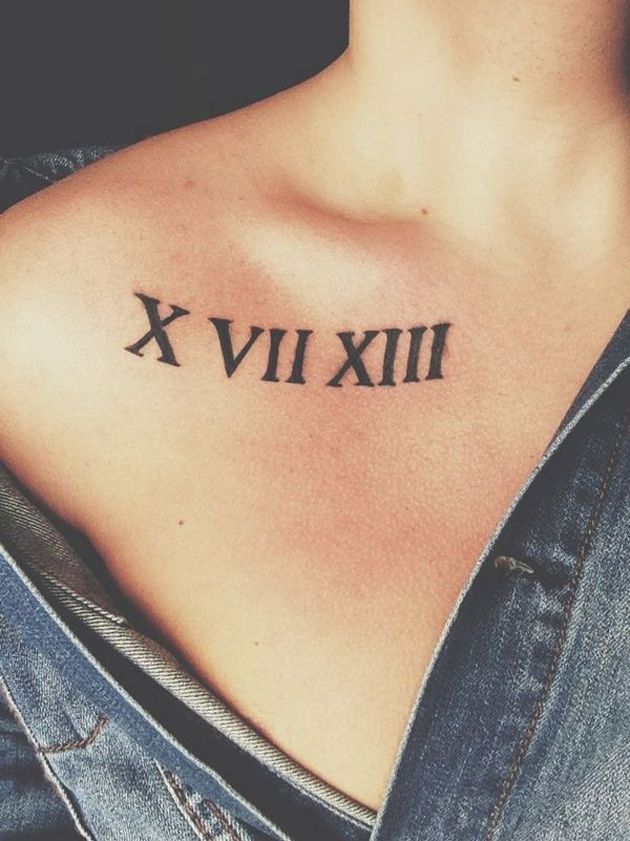 Women Collar Bone Roman Numeral Tattoos Ideas Tatuaggi Con Numeri