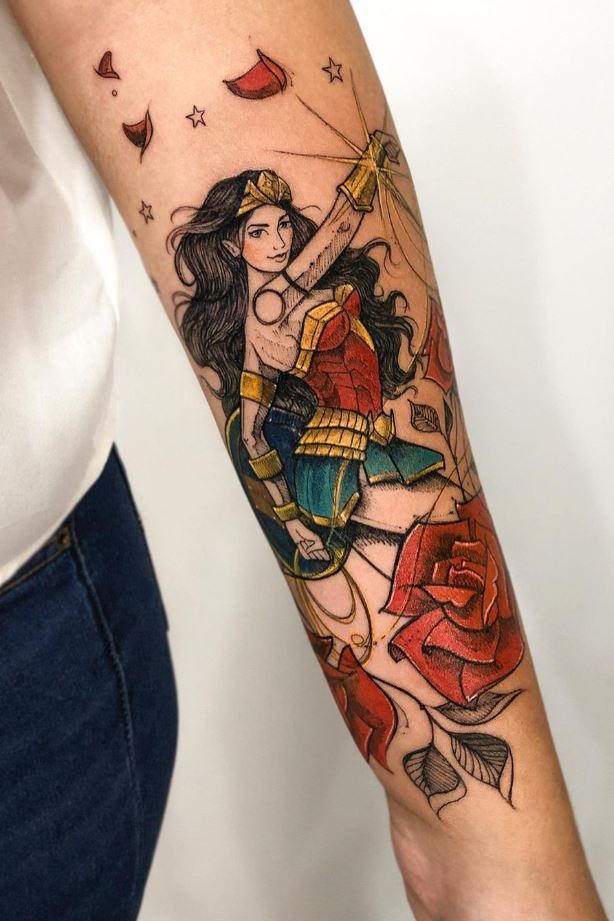 Wonder Woman Wrist Tattoo Designs