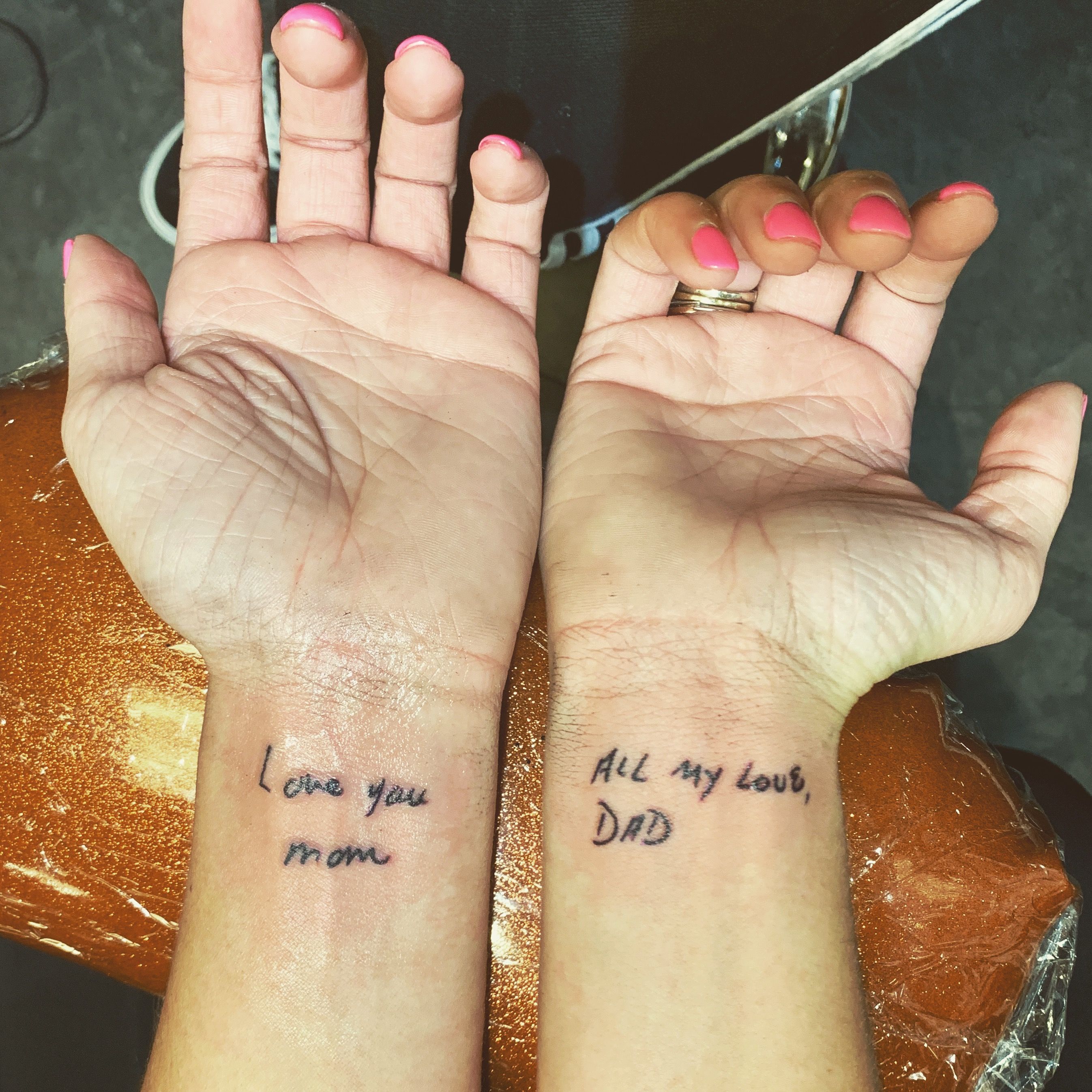 Wrist Tattoo Mom Dad