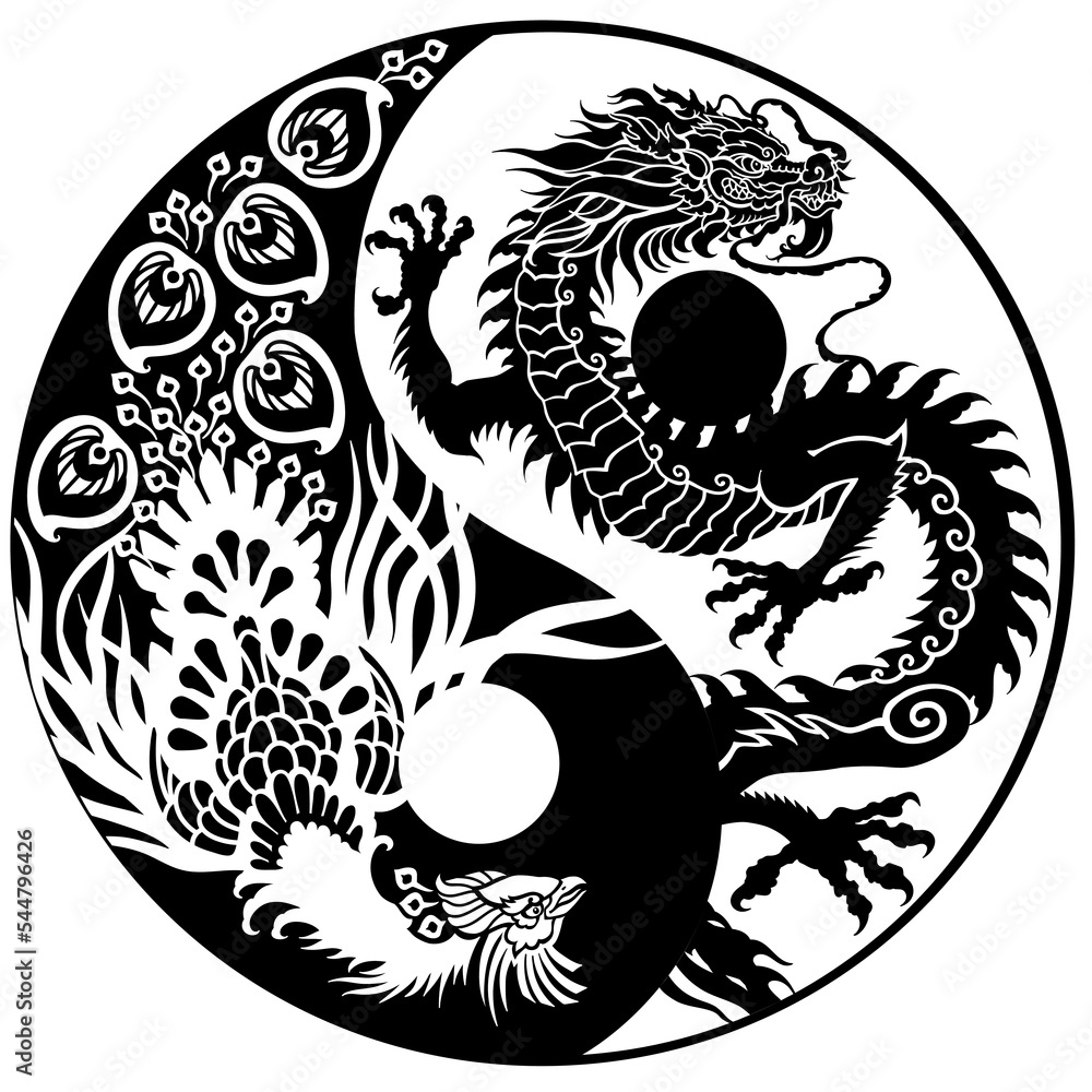 Yin And Yang Phoenix Dragon By Chrysophylaxcreates On Deviantart