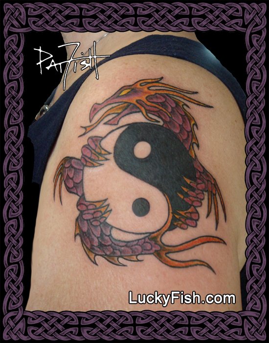 Yin Yang Tattoo With Dragons Stock Vector Margolana 105424968