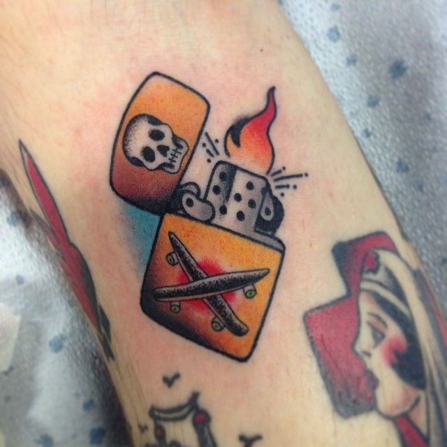 Zippo Lighter Tattoo Art By Instagram User Joeyanderson Tattoo